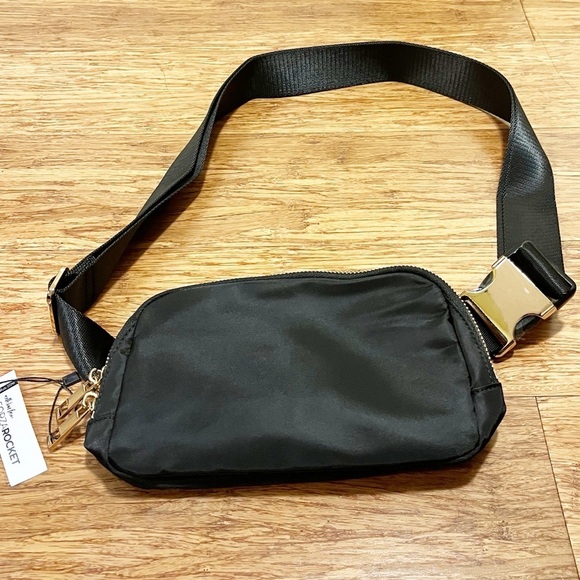 NWT! Plus Size Black Belt Bag Fanny Pack Crossbody Adjustable Strap 40-70" waist - Picture 13 of 16